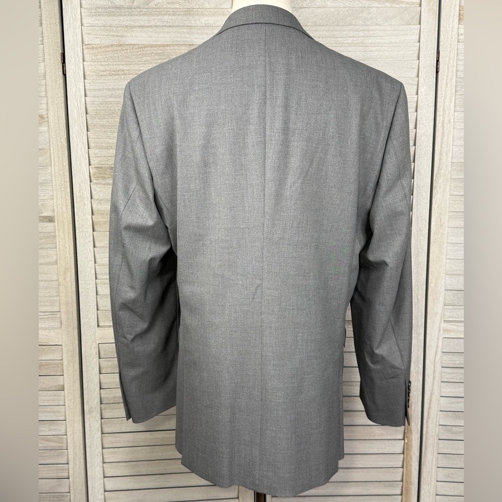GROOMS CLUB (MARC ENZO) Men's Stretch Tech Single Breasted Suit Jacket Grey - Picture 3 of 3